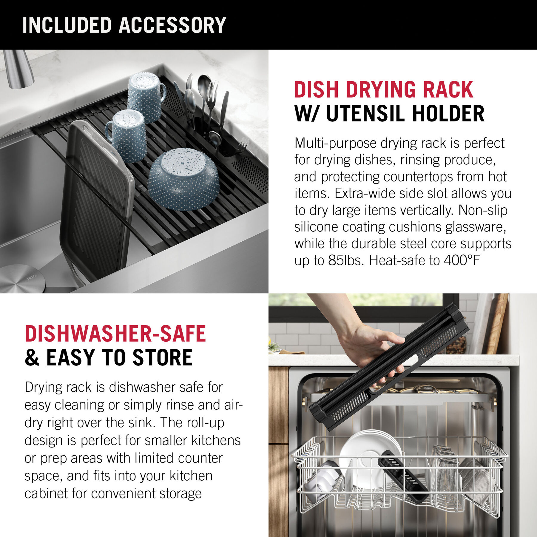 36” Workstation Undermount Single Bowl 16 Gauge Stainless Steel Farmhouse Apron Front Kitchen Sink with WorkFlow™ Ledge and Accessories, image 2